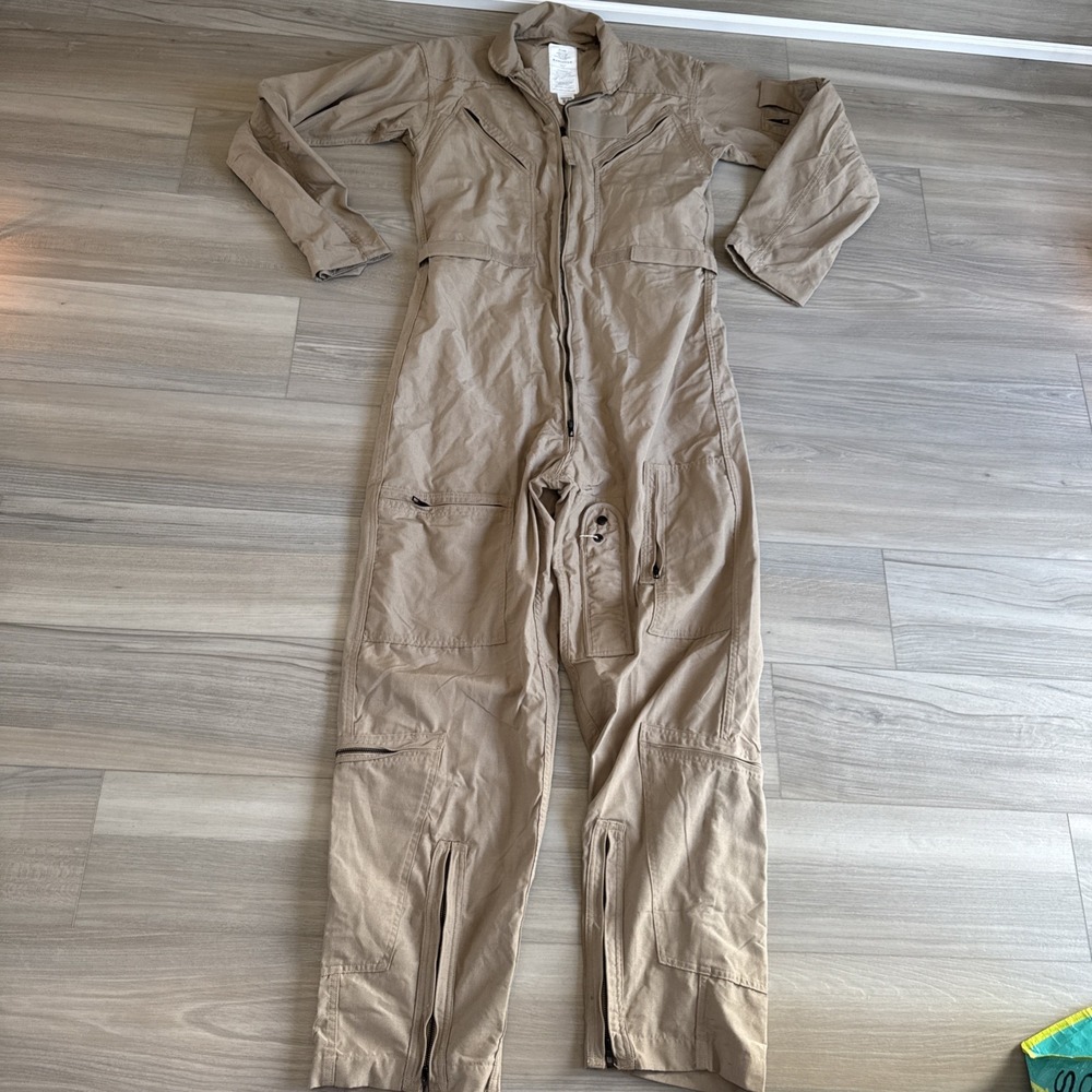 Propper Coveralls Flyers Mens 42 Long CWU-27/P‎ Air Force Tan Flight Suit NWOT